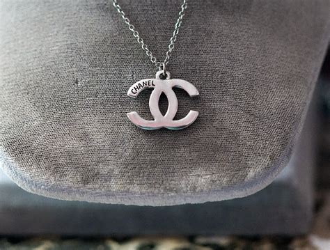 fake chanel logo necklace|Chanel necklace knockoffs.